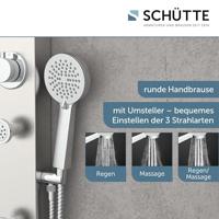 SANSIBAR douchepaneel, roestvrij staal geïntegreerde hoofddouche met antikalk nozzles, afmetingen: ca. 30 x 10 cm handdouche, 3 functies, antikalk nozzles, handdouche: Ø ca. 10 cm. paneel van ro - thumbnail