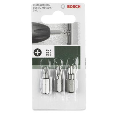 Bosch Accessoires 3-delige schroefbitset Standard | PH1, PH2 en PH3 | 25 mm - 2609255964 Bosch Accessoires 3-delige schroefbitset Standard | PH1, PH2 en PH3 | 25 mm - 2609255964