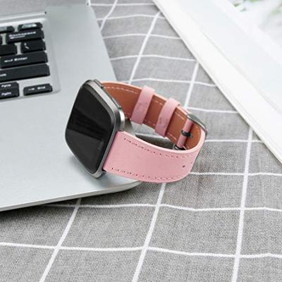 Fitbit Versa 1 / 2 & Lite leren bandje - Oudroze Fitbit Versa 1 / 2 & Lite leren bandje - Oudroze