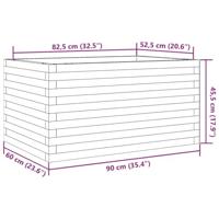 Plantenbak 90x60x45,5 cm massief grenenhout wit - thumbnail
