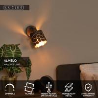Lucide ALMELO - Wandspot / Wandlamp - Ø 12 cm - 1xE14 - Zwart - thumbnail