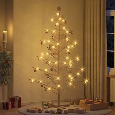 Houten kerstboom met standaard Bruin 210 cm Massief grenenhout Houten kerstboom met standaard Bruin 210 cm Massief grenenhout