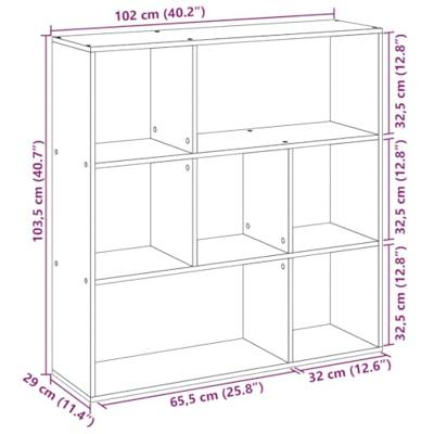 Kamerscherm / boekenkast 102x29x103,5 cm hout grijs sonoma