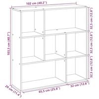 Kamerscherm / boekenkast 102x29x103,5 cm hout grijs sonoma - thumbnail