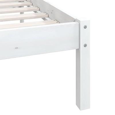 Bedframe massief grenenhout wit 100x200 cm
