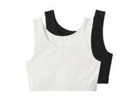 esmara Set van 2 kinder bustiers (Zwart/wit, 158/164) - thumbnail