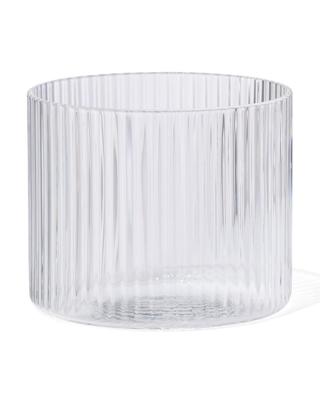 HEMA Glas voor geurkaars ⌀10x8.5cm ribbel transparant (transparant)