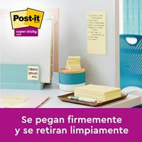 Post-It Super Sticky Notes, 90 vel, ft 47,6 x 47,6 mm, geel, 8 + 4 GRATIS - thumbnail