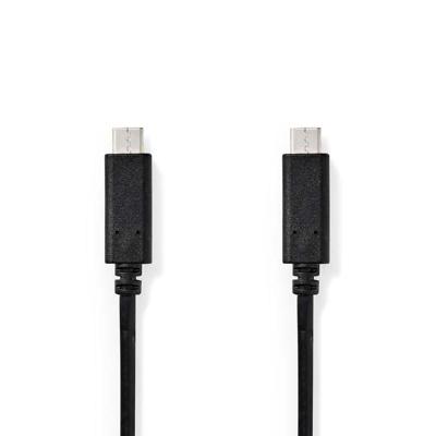 USB-Kabel | USB 3.2 Gen 1 | USB-C Male | USB-C Male | 4K@60Hz | 5 Gbps | Vernikkeld | 2.00 m | Rond | PVC | Zwart
