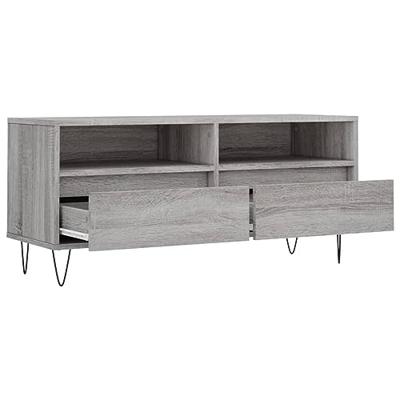 Tv-meubel 100x34,5x44,5 cm bewerkt hout grijs sonoma eikenkleur Tv-meubel 100x34,5x44,5 cm bewerkt hout grijs sonoma eikenkleur