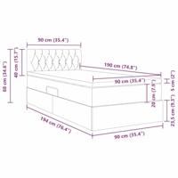 Opbergbed met LED met matras Donkergroen 90 x 190 cm Fluweel - thumbnail