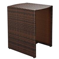 3-delige Bistroset met kussens poly rattan bruin - thumbnail