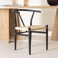 Nohr Eetkamerstoel 'Atalie' Rattan, kleur Zwart - thumbnail