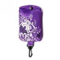 12 stuks opvouwbare boodschappentas Butterfly Flower Oxford stof schoudertas PortableGrocery zakken herbruikbare Tote voor Ladies(purple) - thumbnail