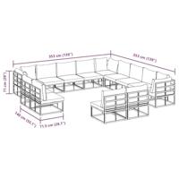 Tuinbankenset met kussen 13 pcs Zwart Aluminium - thumbnail