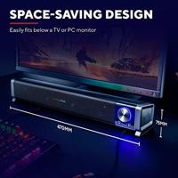 Trust Gaming GXT 618 Asto Soundbar Luidspreker, 12W Piekvermogen, Geluidssysteem met Koptelefoon- en Microfoonaansluiting, Speaker voor PC, TV - Zwart - thumbnail