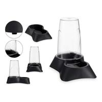 Dierenvoederbak Transparant Antraciet Polypropyleen 650 ml 12,5 x 18 x 19 cm - thumbnail