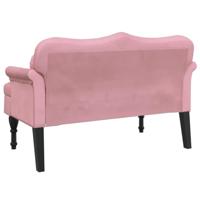 Bankje met kussens 120,5x65x75 cm fluweel roze - thumbnail