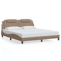 Bedframe met LED-verlichting kunstleer cappuccino 180x200 cm - thumbnail