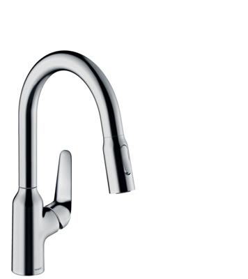 Hansgrohe Focus M42 ééngreeps keukenmengkraan 180 met uittrekbare vuistdouche, 2 straalsoorten, chroom Hansgrohe Focus M42 ééngreeps keukenmengkraan 180 met uittrekbare vuistdouche, 2 straalsoorten, chroom