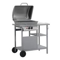 Gasbarbecue met 3-laags zijtafel zwart en zilverkleurig - thumbnail