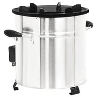 Houtkachel met USB-ventilator 35,5x26x28 cm roestvrijstaal - thumbnail