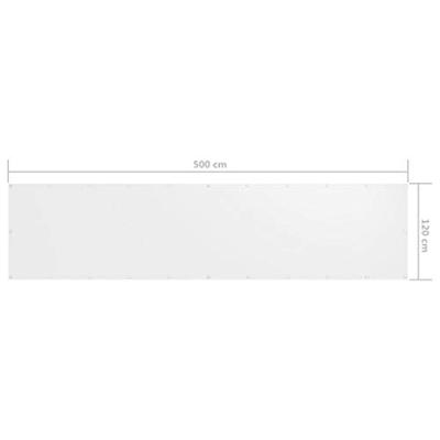 VidaXL Balkonscherm 120x500 cm oxford stof wit