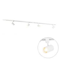 QAZQA Modern 1-fase railsysteem met 4 spots wit - Jeana - thumbnail