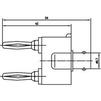 Telegärtner 100023659 Meetadapter BNC-bus - Banaanstekker 4 mm, Banaanstekker 4 mm Zwart, Zilver - thumbnail