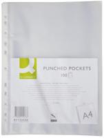 Q-CONNECT geperforeerde showtas 11-gaatsperforatie, gekorreld, 60 micron, pak van 100 stuks - thumbnail