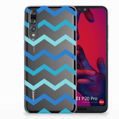 Huawei P20 Pro | TPU bumper | Zigzag Blauw
