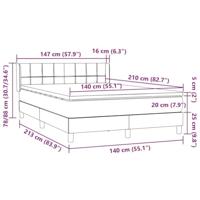 Boxspring met matras fluweel donkergrijs 140x210 cm - thumbnail
