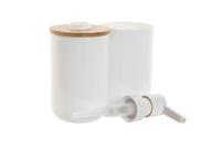Badset Home ESPRIT Wit Natuurlijk Bamboe polyestyreen 7 x 7 x 16 cm - thumbnail