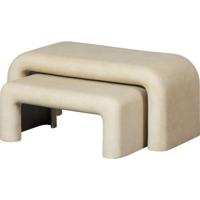 WOOOD Salontafel 'Stani' Set van 2 stuks, Betonlook, 92 x 42cm - thumbnail