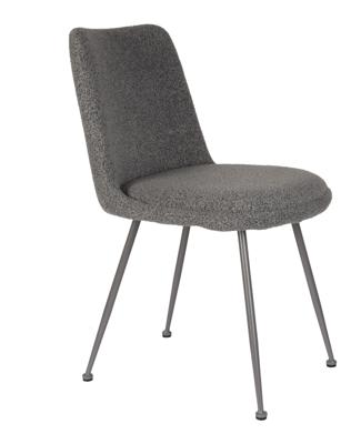 ZILT Eetkamerstoel 'Wayland' Bouclé, kleur Grijs ZILT Eetkamerstoel 'Wayland' Bouclé, kleur Grijs