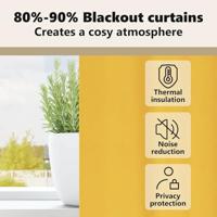 VidaXL Zwart-out gordijnen met ringen 2 pcs mosterdgeel 245 x 140 cm - thumbnail