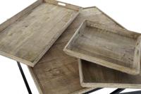 Hoofdtafel DKD Home Decor Zwart Natuurlijk Hout Metaal 120 x 120 x 55 cm - thumbnail