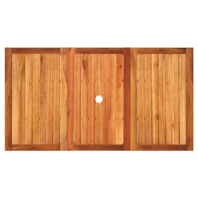 Tuintafel 140x80x75 cm poly rattan en acaciahout grijs