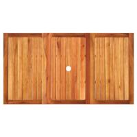 Tuintafel 140x80x75 cm poly rattan en acaciahout grijs - thumbnail