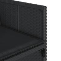 13-delige Tuinset met kussens poly rattan zwart - thumbnail