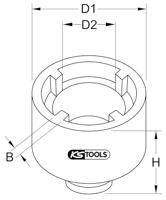 KS Tools 450.5029 3/4 gleufmoer KM9, tap inwendig - thumbnail