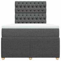 Boxspring met matras stof donkergrijs 120x190 cm - thumbnail