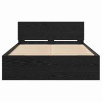 Bedframe met hoofdeinde Zwart Eiken 120 x 190 cm Bewerkt hout - thumbnail