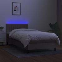 Boxspring met matras en LED stof taupe 80x200 cm - thumbnail