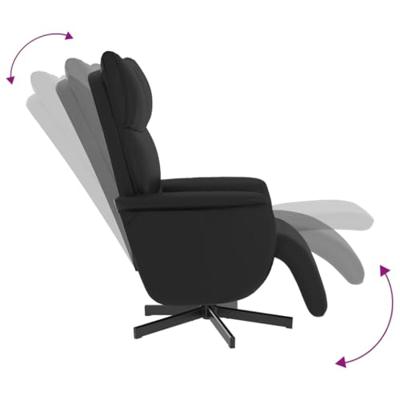 Fauteuil verstelbaar met voetensteun kunstleer zwart