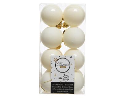 Kerstbal plastic glans en mat d4 cm wolwit 16st Decoris - Decoris Kerstbal plastic glans en mat d4 cm wolwit 16st Decoris - Decoris