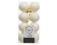 Kerstbal plastic glans en mat d4 cm wolwit 16st Decoris - Decoris - thumbnail