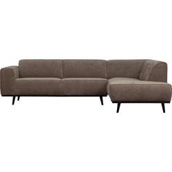 WOOOD Hoekbank 'Statement' Rechts, Rib, kleur Taupe