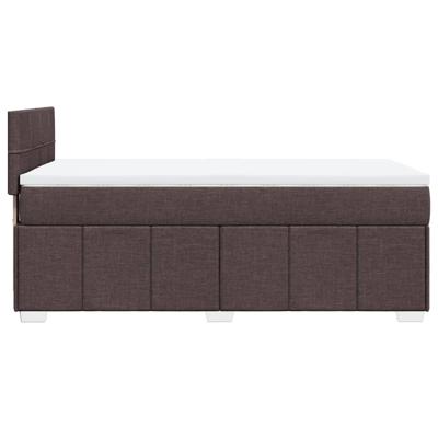 Boxspring met matras stof donkerbruin 140x200 cm