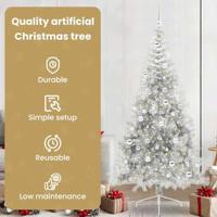 VidaXL Kunstmatig voorverlicht kerstboom met 300 led zilver 210 cm pet - thumbnail